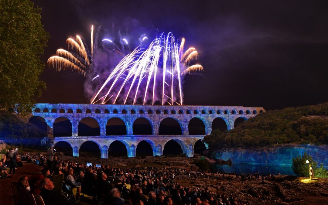 Pont du Gard als Kulisse für spektakuläres Feuerwerk