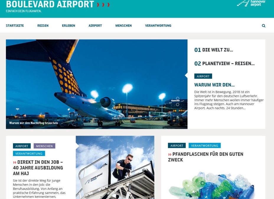 Flughafen Hannover: BOULEVARD AIRPORT jetzt auch als Onlineversion