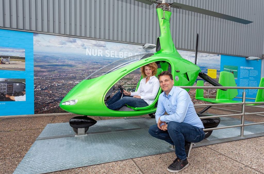 Gyrocopter in der Erlebniswelt am Flughafen Hannover